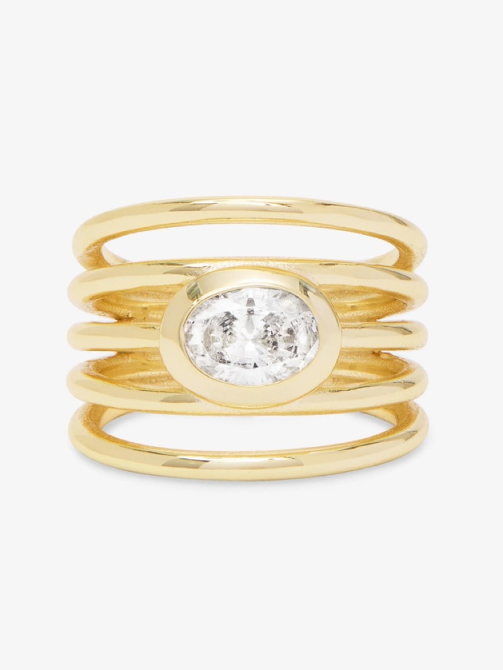 Melinda Maria Gold Stacked Ring with Brilliant Bezel-Set Simulated Diamond